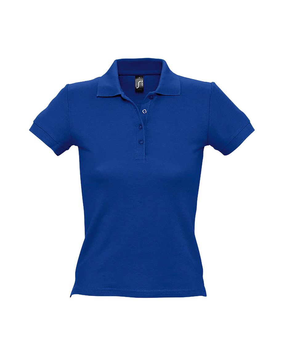 SOLS Womens/Ladies People Pique Short Sleeve Cotton Polo Shirt - Royal Blue
