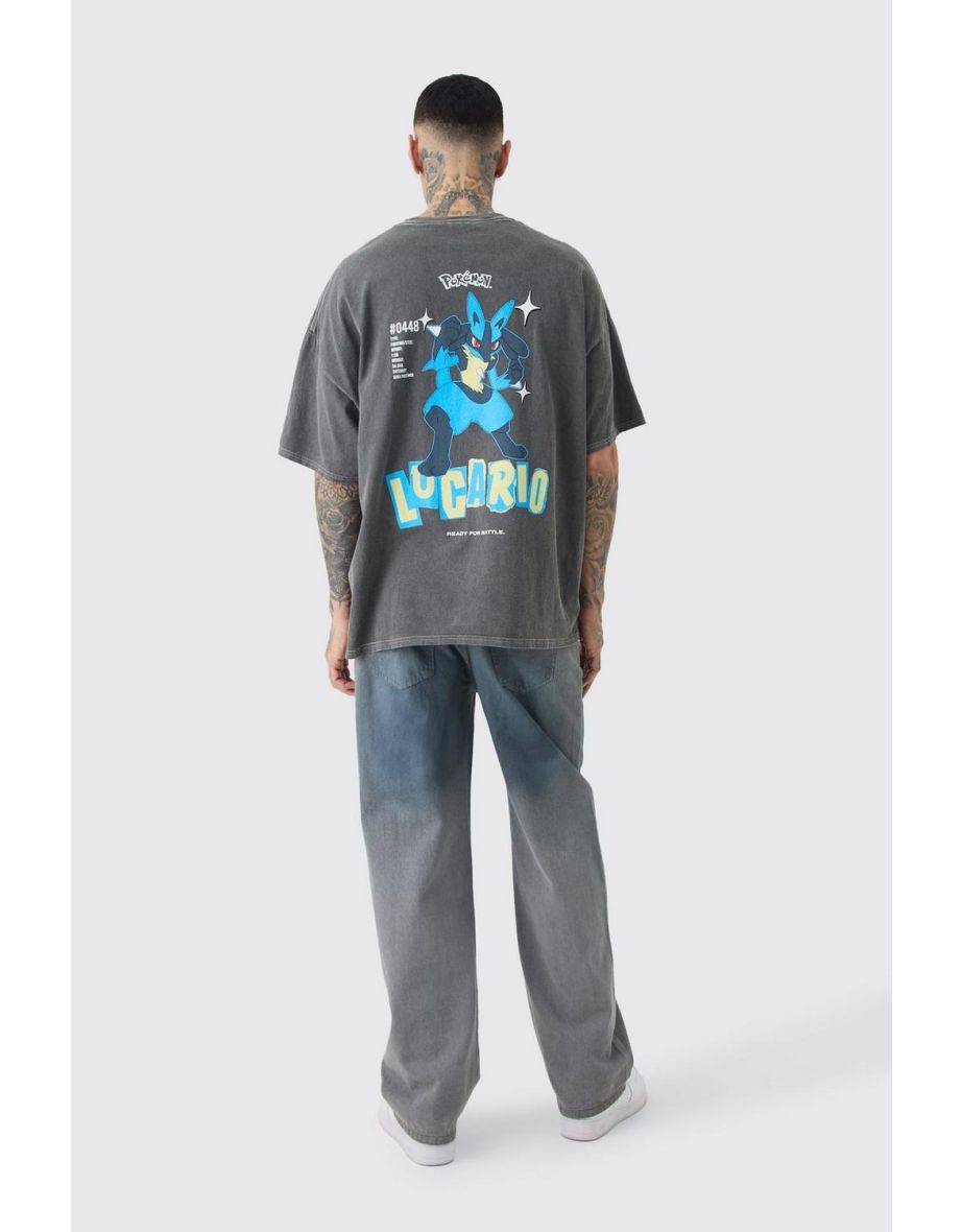 Tall Pokemon Lucario License T-shirt In Grey - grey - 2