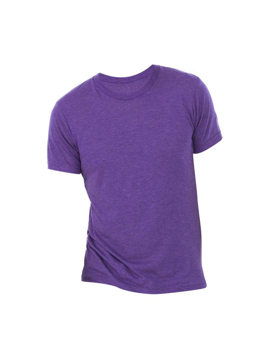 Canvas Mens Triblend Crew Neck Plain Short Sleeve T-Shirt - Purple Triblend