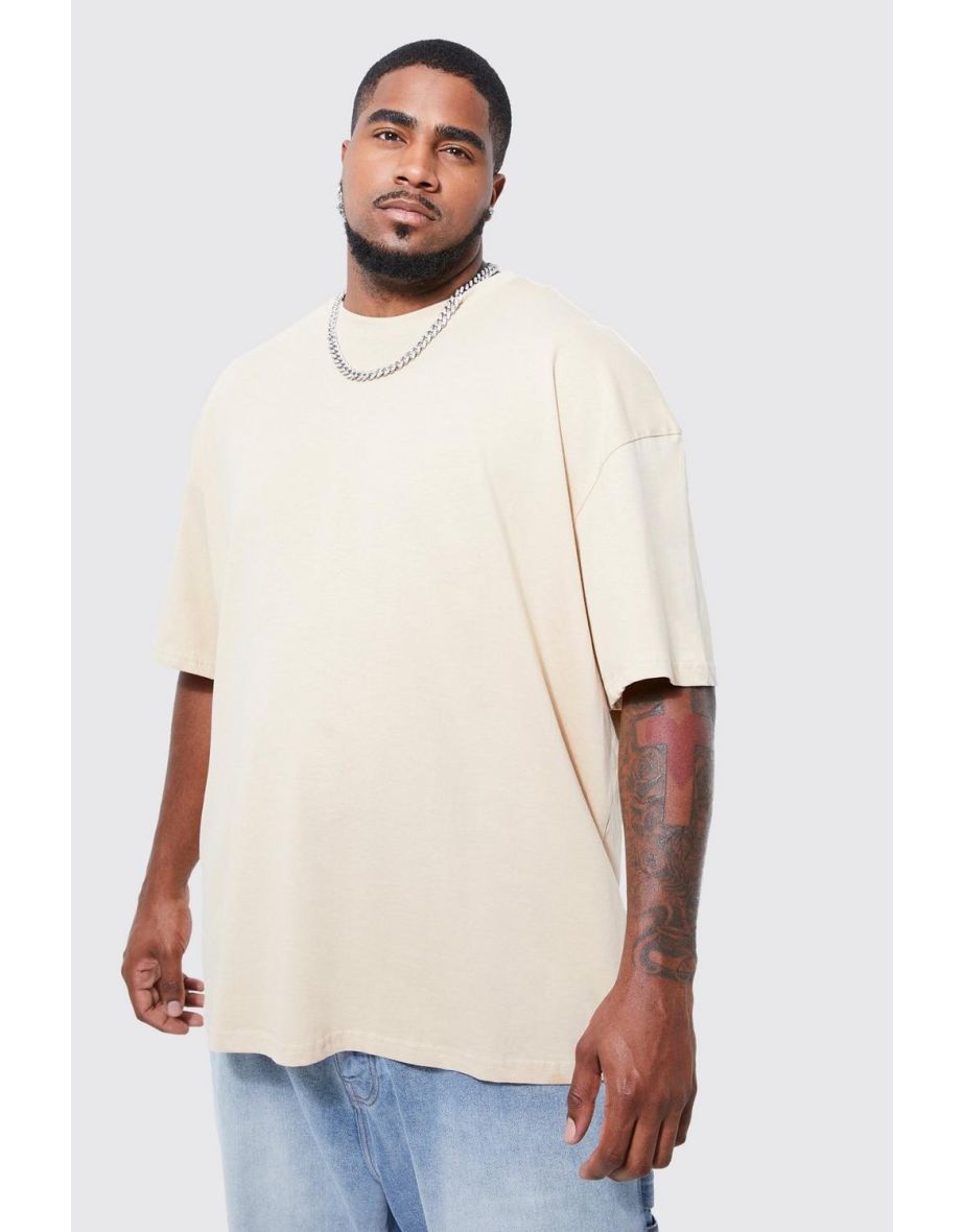 Plus Oversized Gothic Panther T-shirt - sand - 2