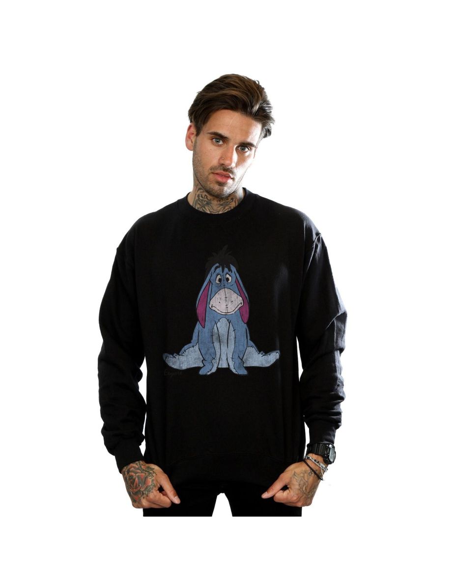 Disney Mens Winnie The Pooh Classic Eeyore Sweatshirt - Black