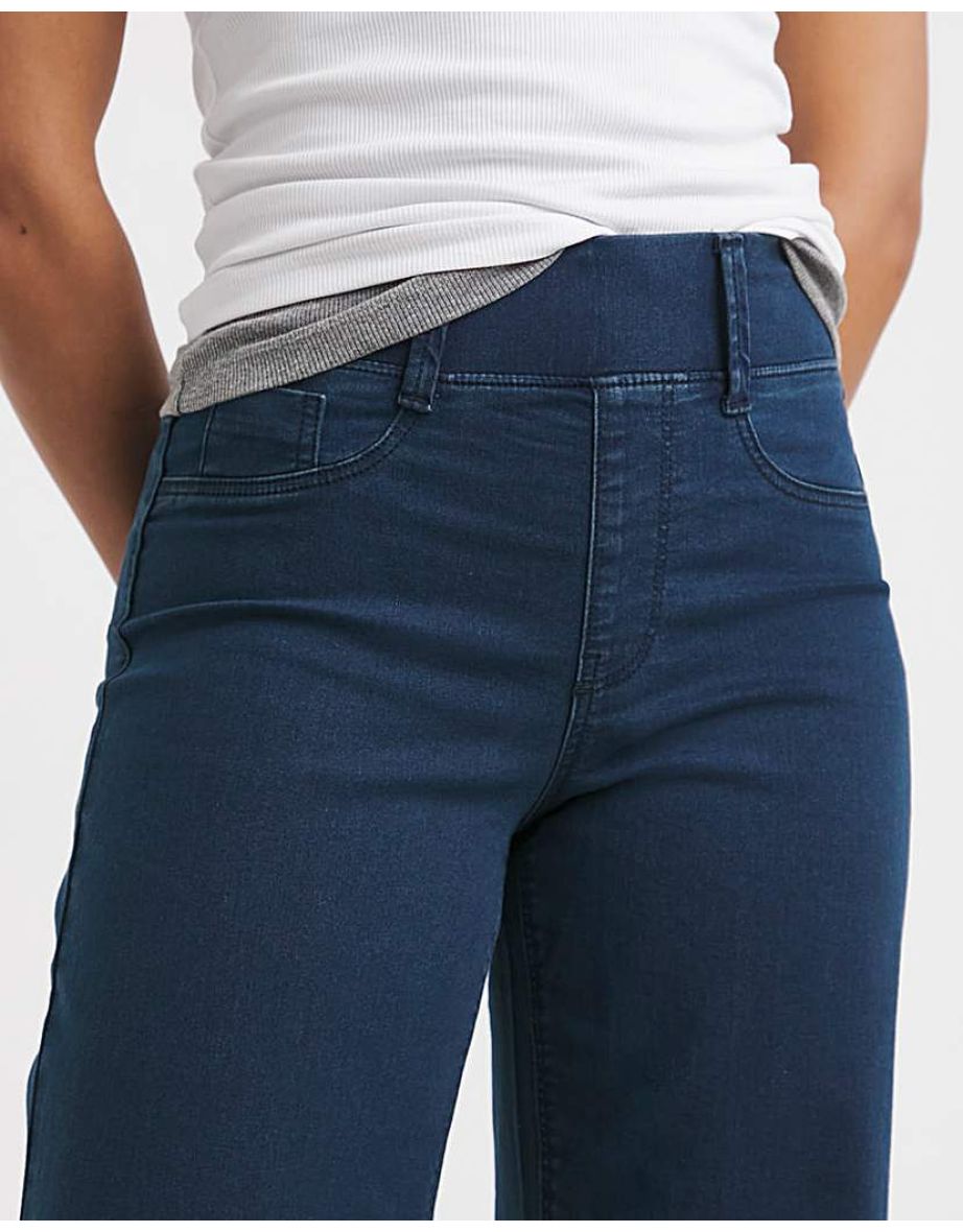 Dark Blue Wide Pull On Jeggings - 7