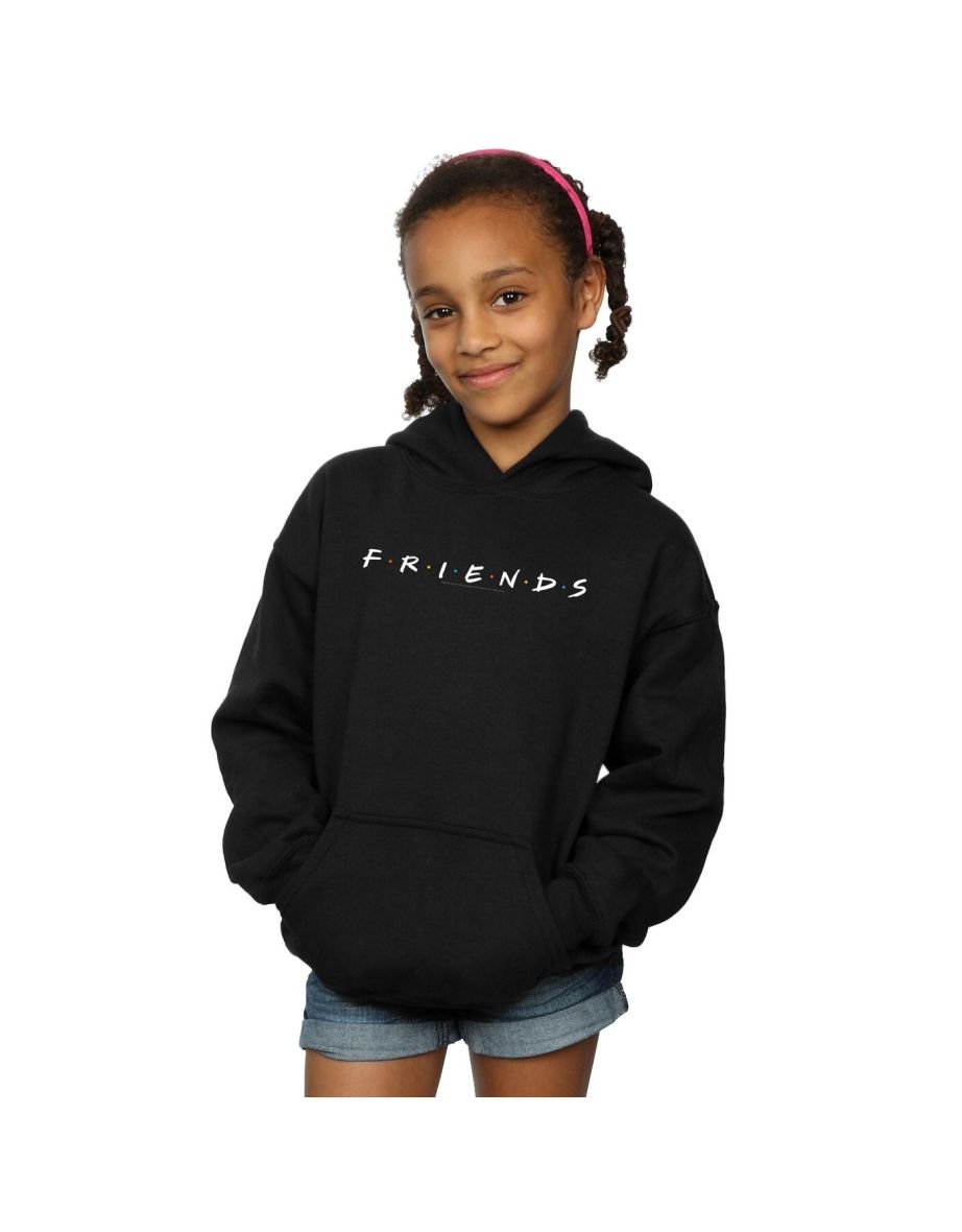 Friends Girls Text Logo Hoodie - Black