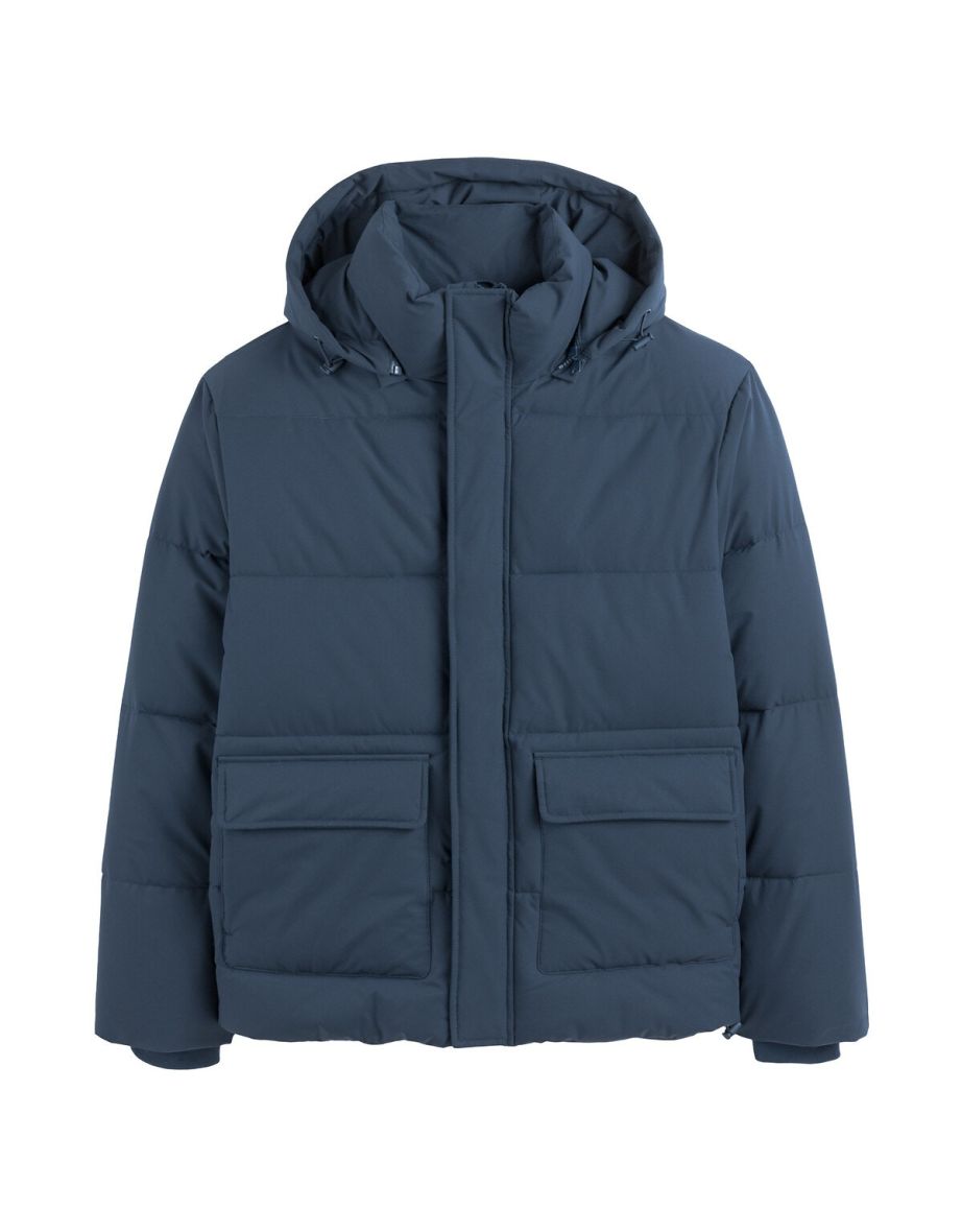 Short Padded Jacket with Detachable Hood - 4