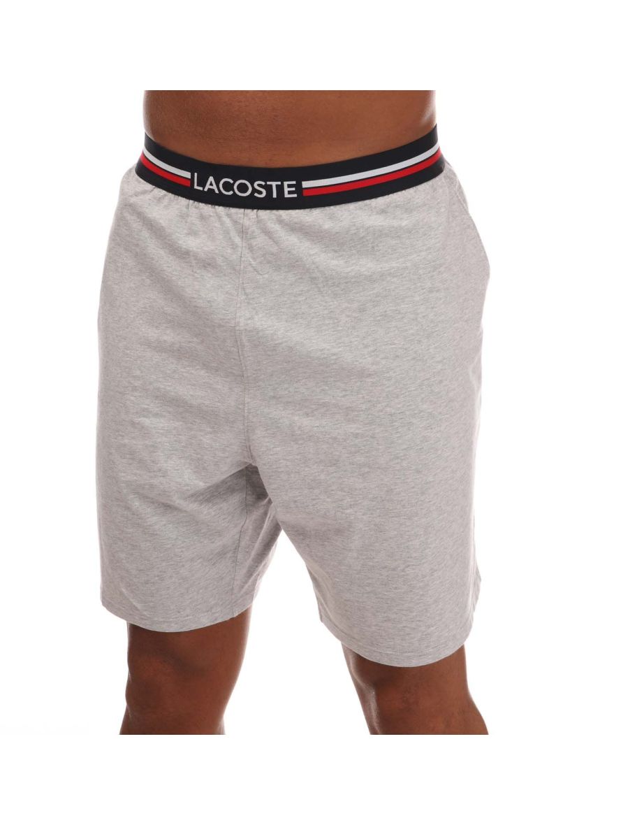 Shop Men s Lacoste Loungewear Shorts in Grey Online in Qatar VogaCloset