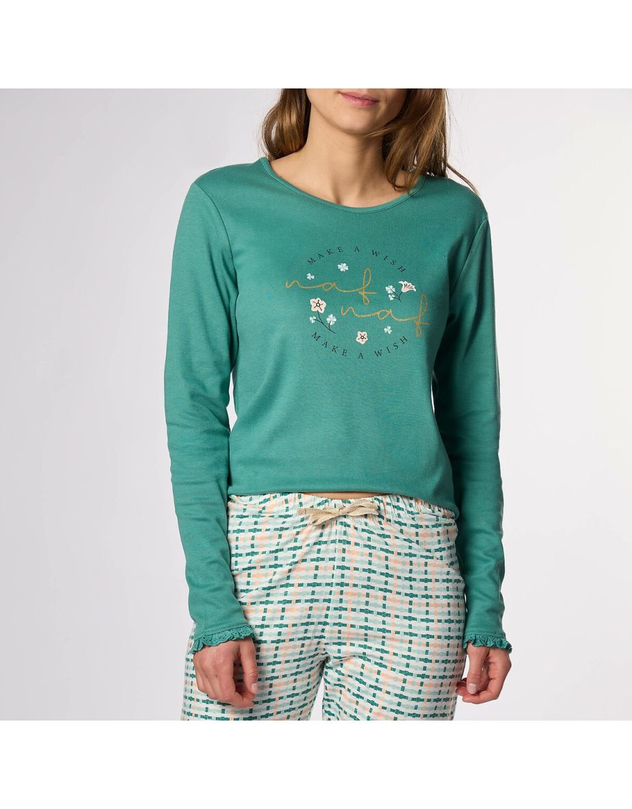 Tweed Cotton Pyjamas with Long Sleeves - 4