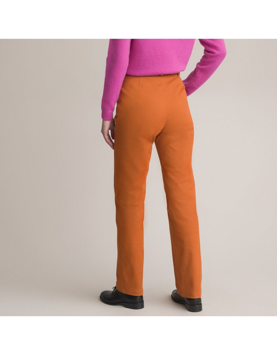 Stretch Cotton Satin Trousers, Length 30.5" - 3