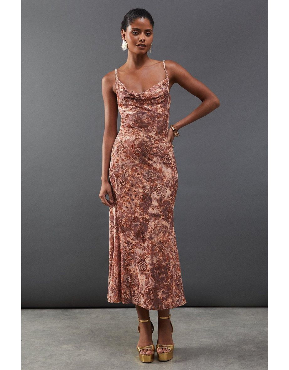 Floral Burnout Cami Strappy Slip Dress