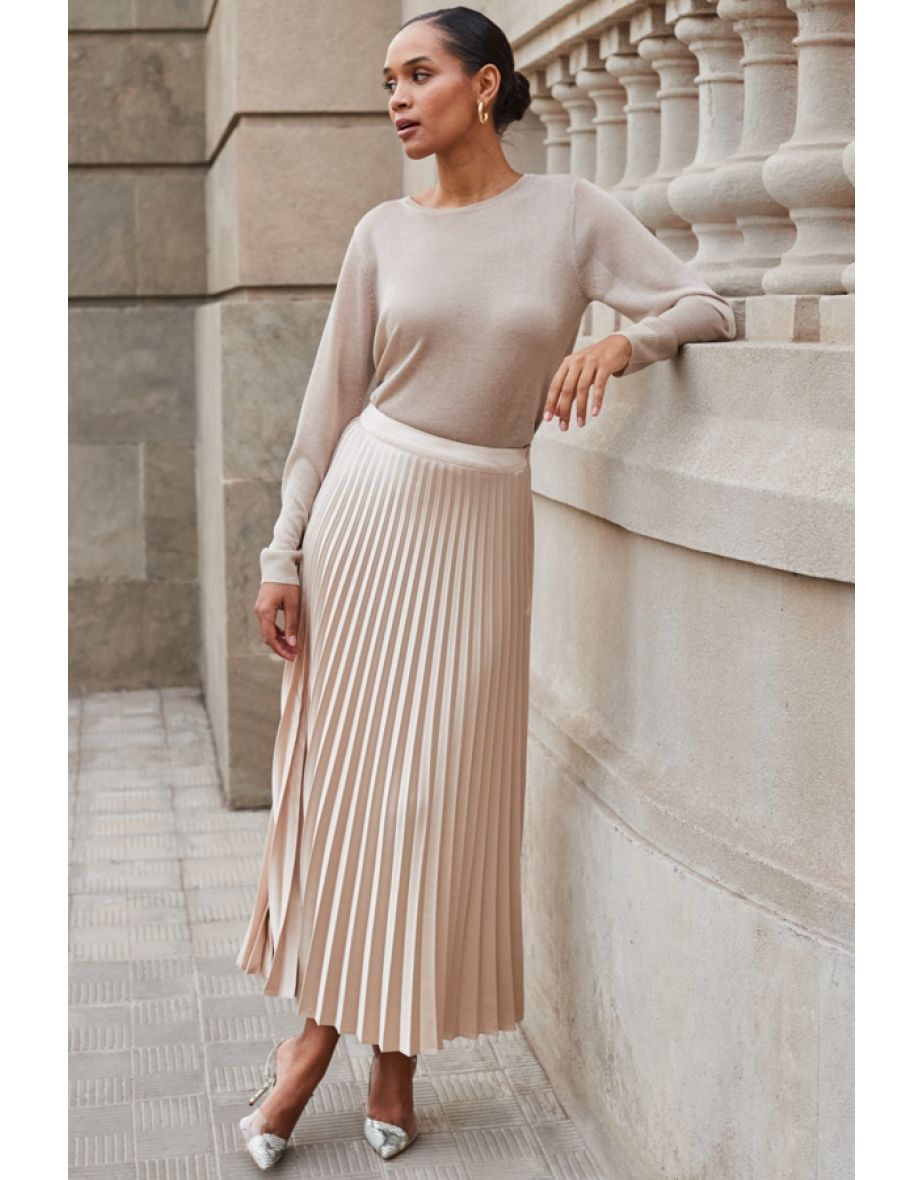 Oasis gold pleated skirt best sale