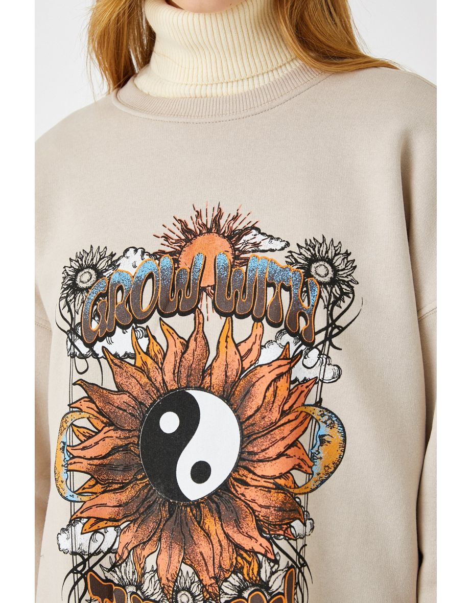 Women's Beige Sweatshirt - 4