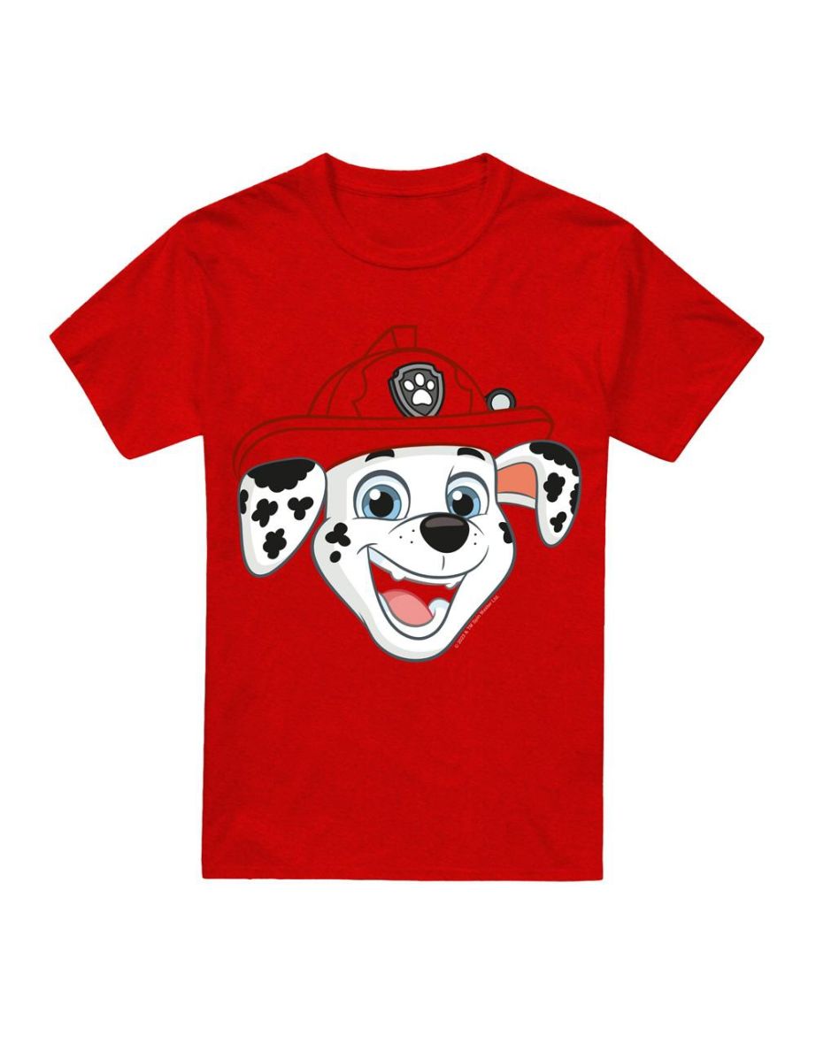Paw Patrol Unisex Adult Grin Marshall T-Shirt - Red
