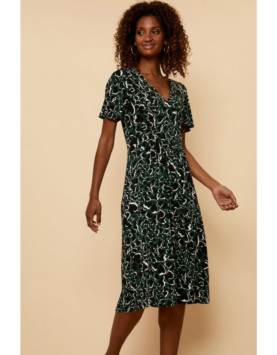 Green animal print dress wallis hotsell