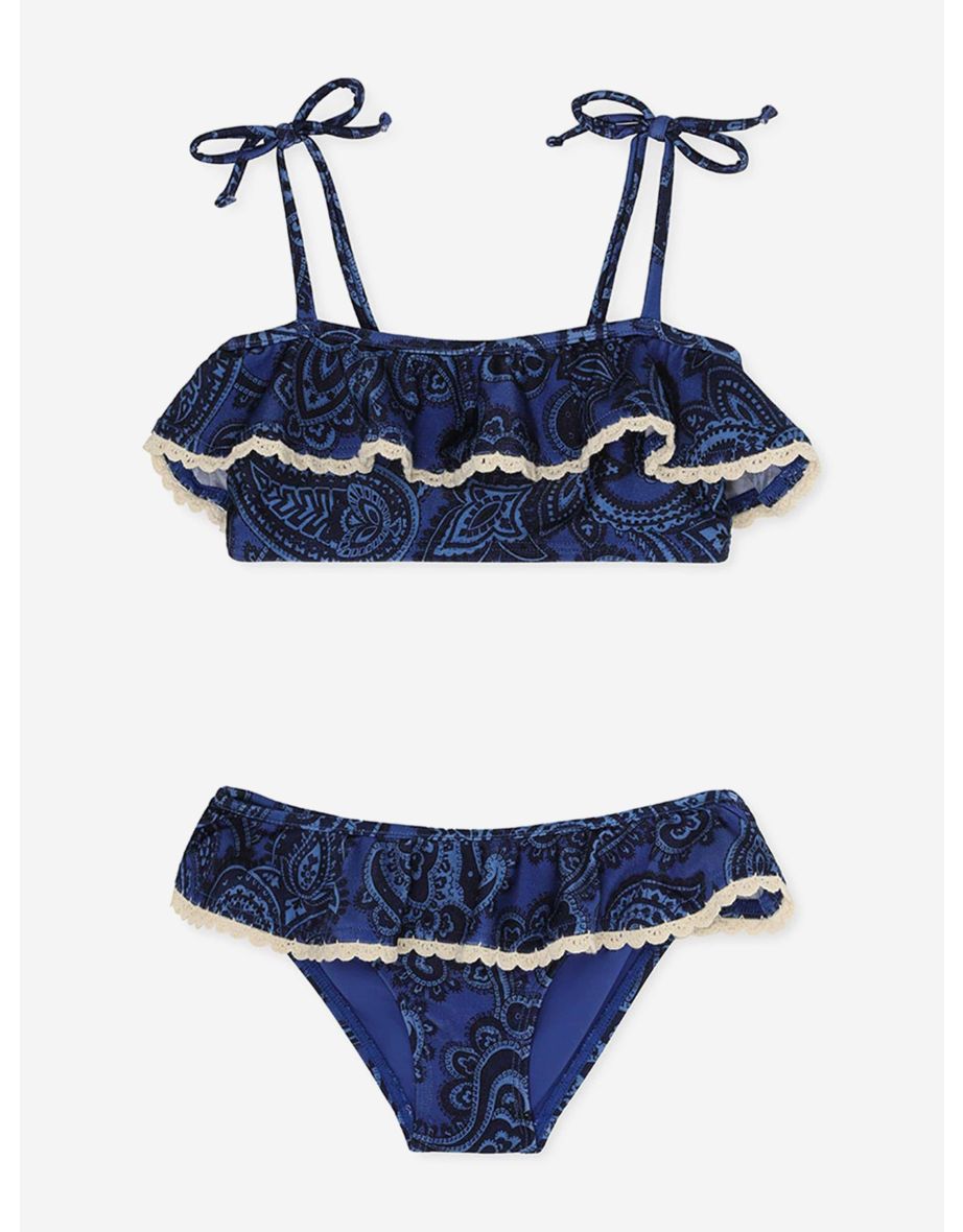Zimmermann Girls Ottie Trim Frill Bikini in Blue