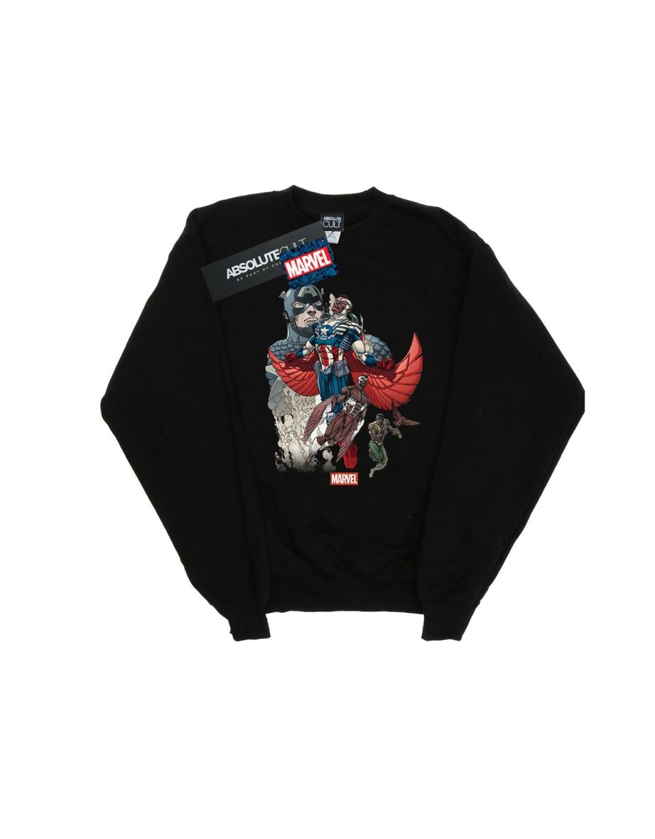 Marvel Boys Captain America Falcon Evolution Sweatshirt - Black - 1