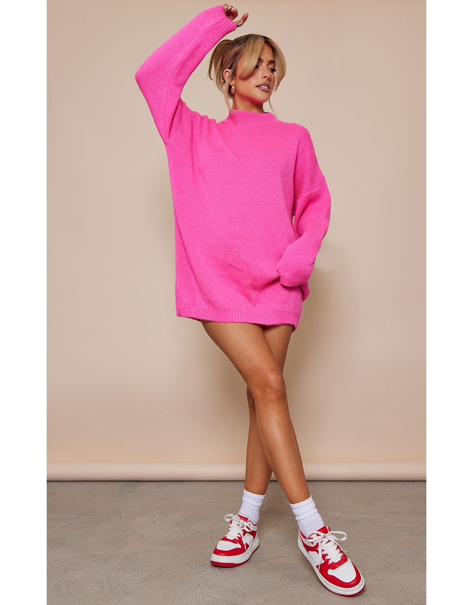 Bright pink jumper dress online