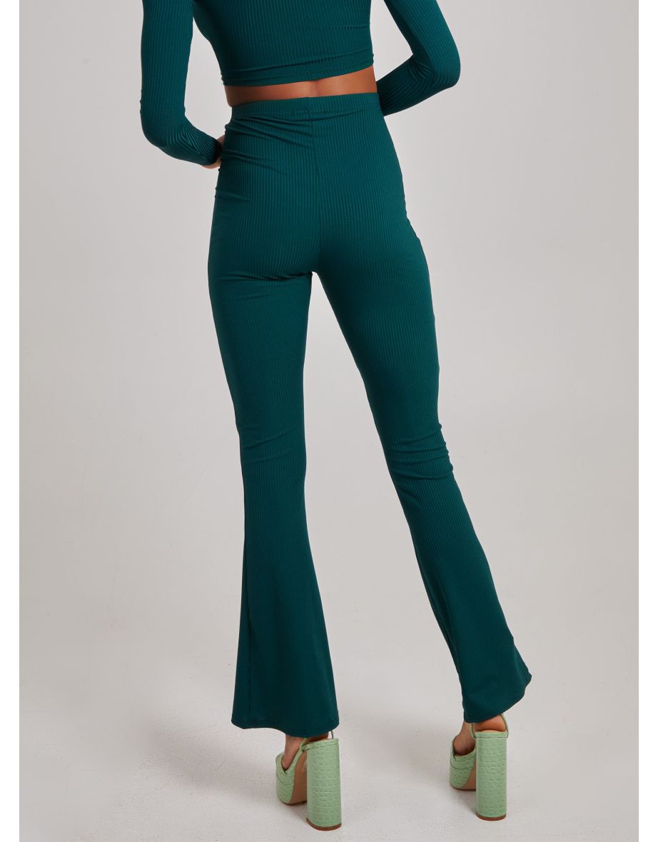 Ribbed Flare Trousers - 4