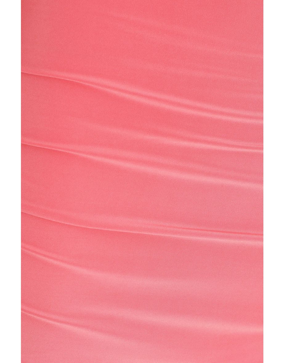 Coral Twist Front Bodycon Mini Dress - 5