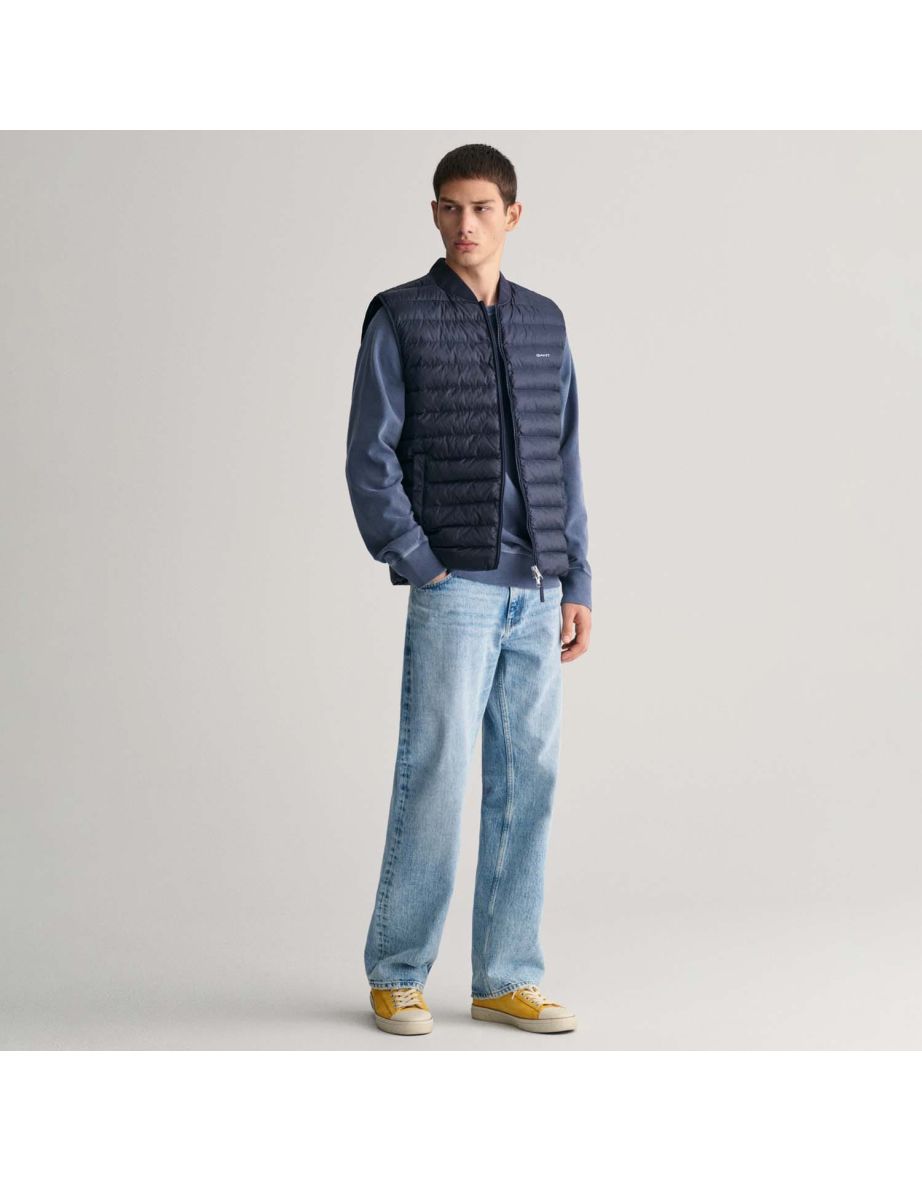 Men's Gant Light Padded Bomber Gilet in Blue