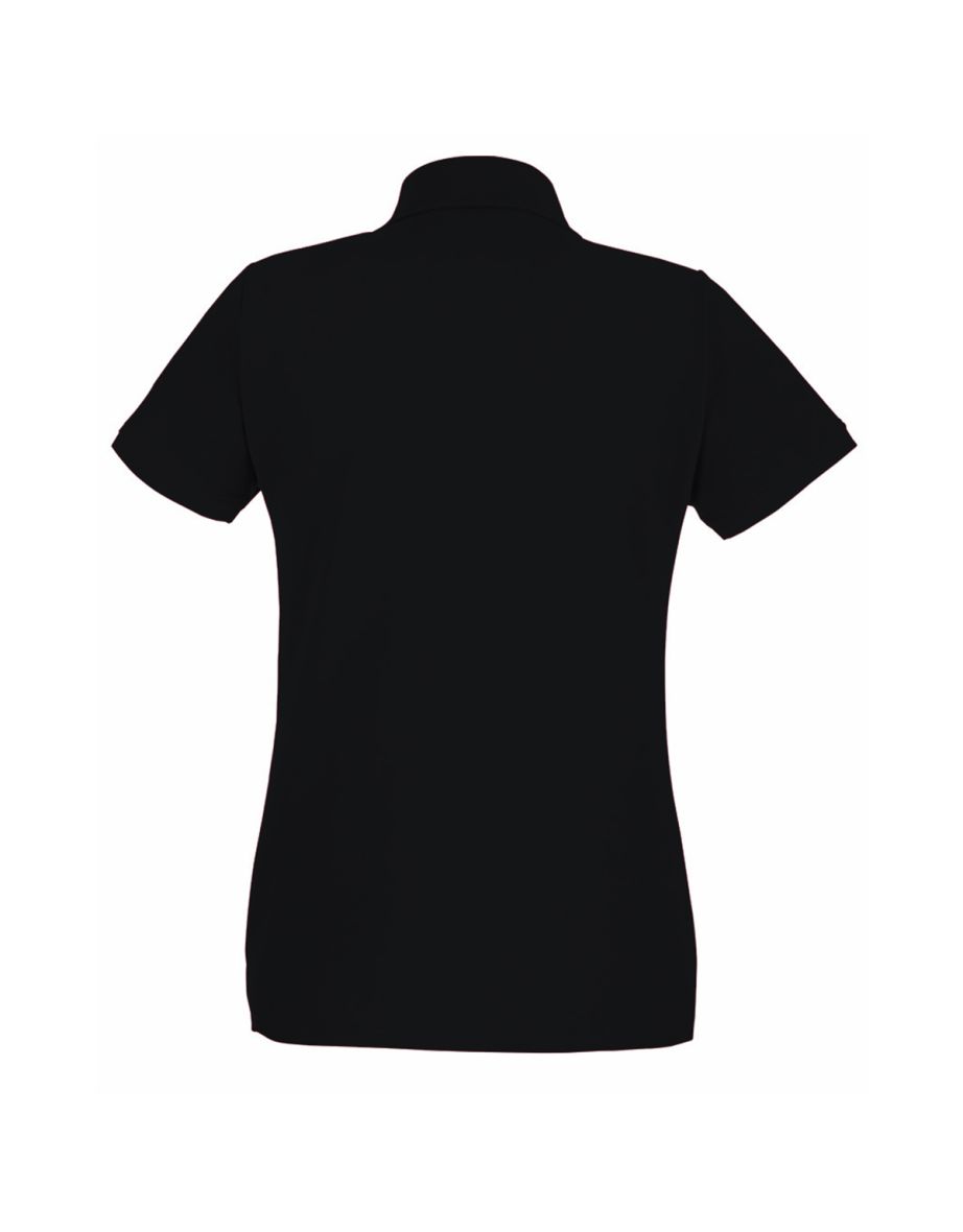Womens/Ladies Fitted Short Sleeve Casual Polo Shirt - Jet Black - 1
