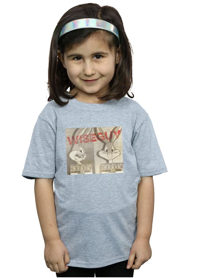 Looney Tunes Girls Wise Guy Cotton T-Shirt - Sports Grey