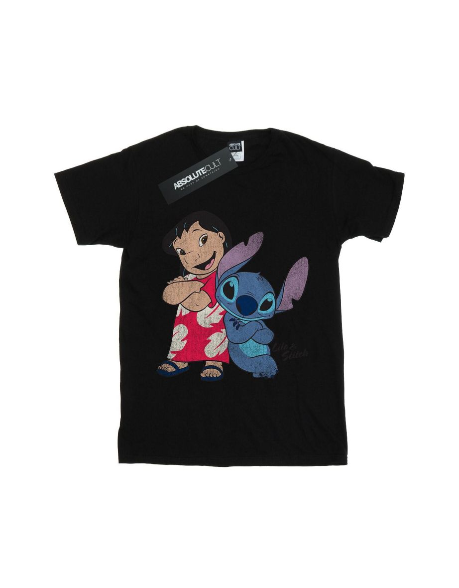 Lilo & Stitch Girls Classic Cotton T-Shirt - Black