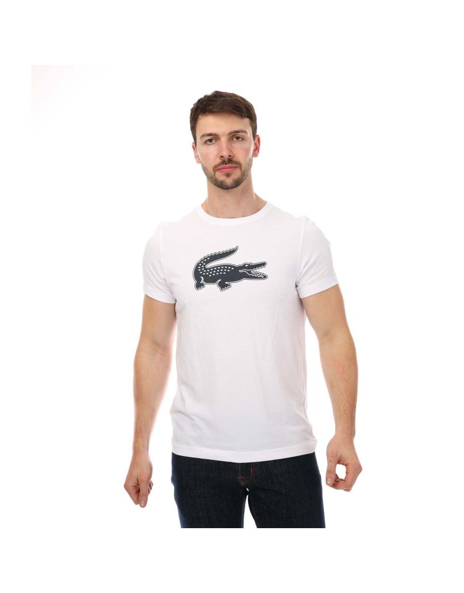 Shop Men s Lacoste SPORT 3D Print Crocodile Jersey T Shirt in White Online in Bahrain VogaCloset