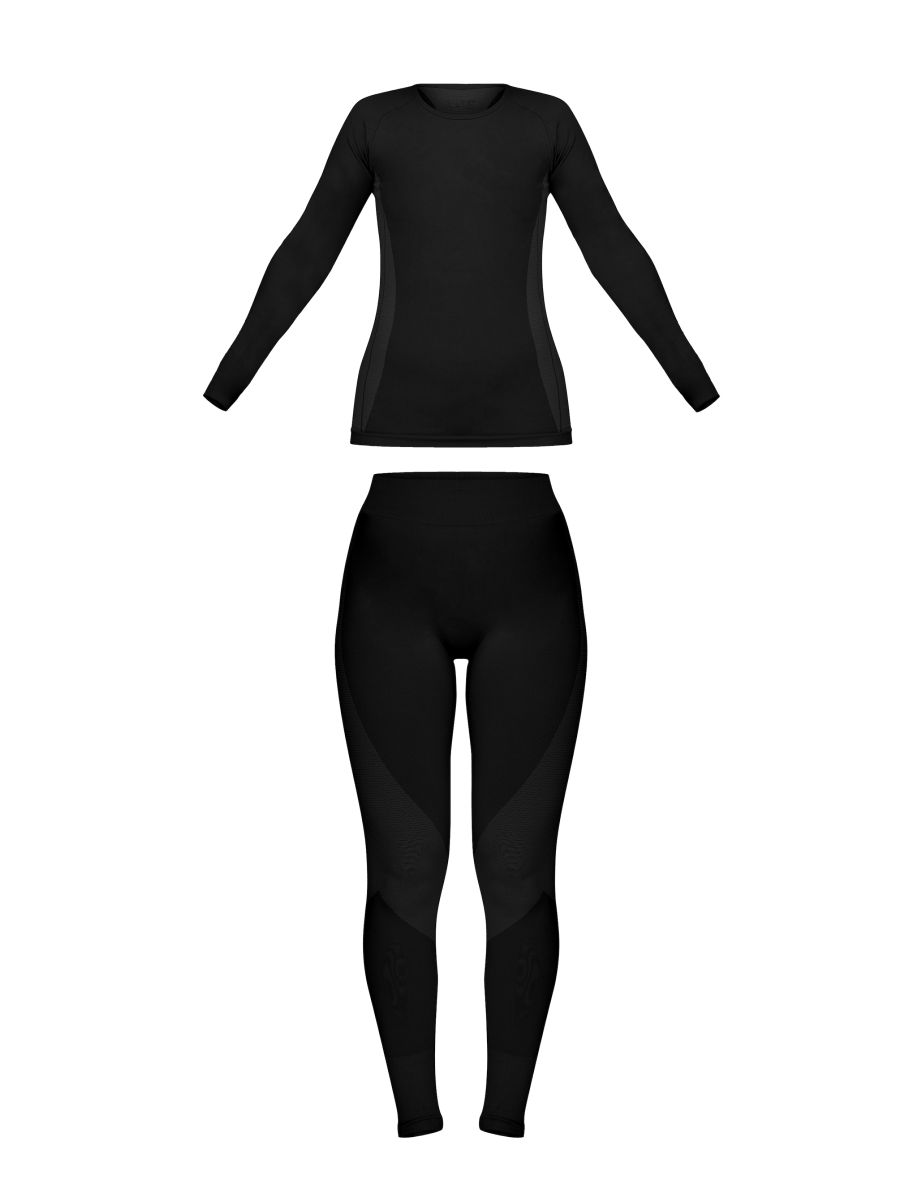 PRETTYLITTLETHING SKI Black Contrast Detailing Thermal Top And Legging Set - 4