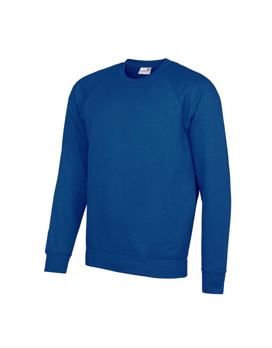 AWDis Academy Mens Crew Neck Raglan Sweatshirt - Deep Royal