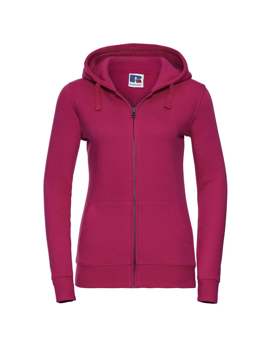 Russell Womens/Ladies Authentic Full Zip Hoodie - Fuchsia