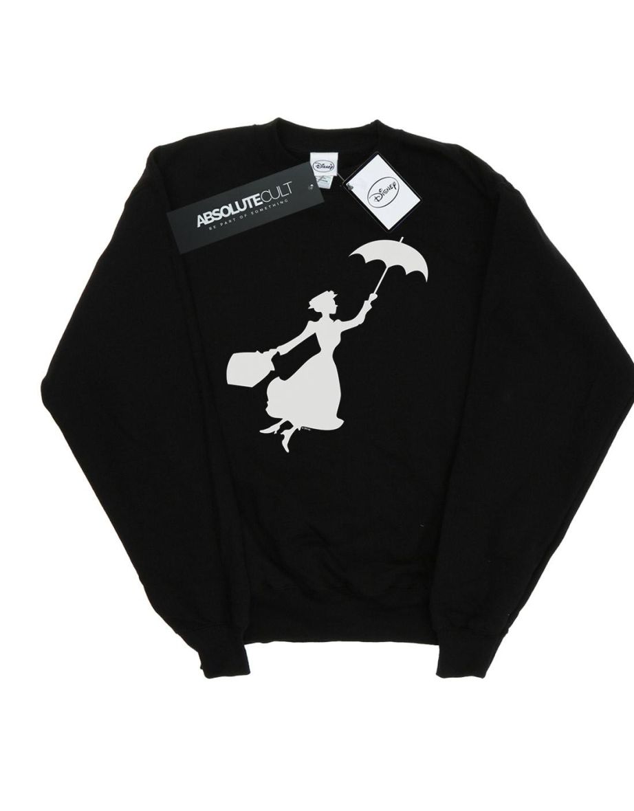 Disney Girls Mary Poppins Flying Silhouette Sweatshirt - Black