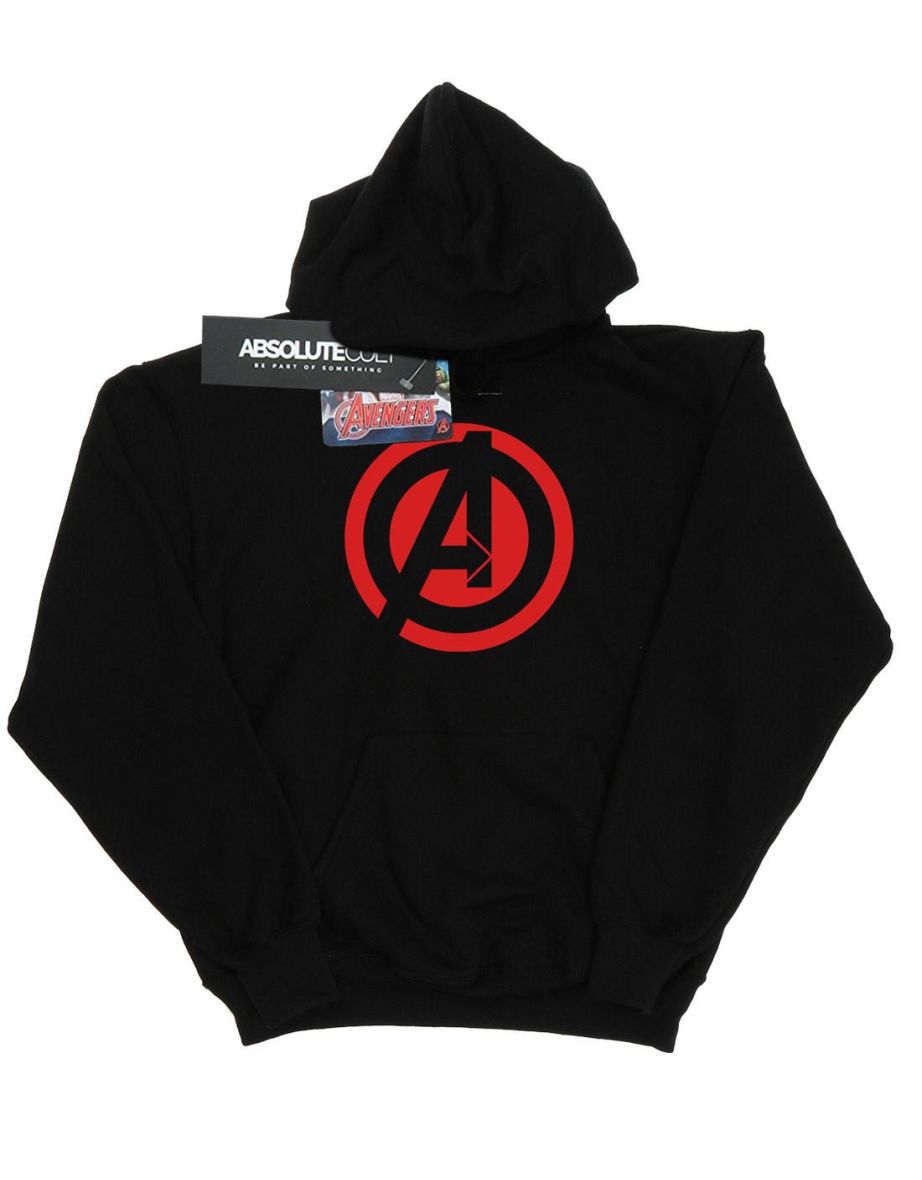 Marvel Boys Avengers Assemble Solid A Logo Hoodie - Black - 3