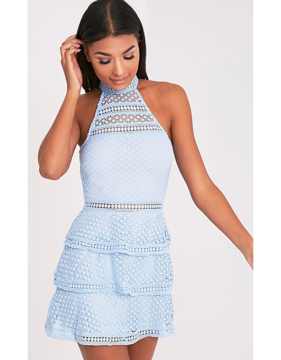 blue lace dress pretty little thing