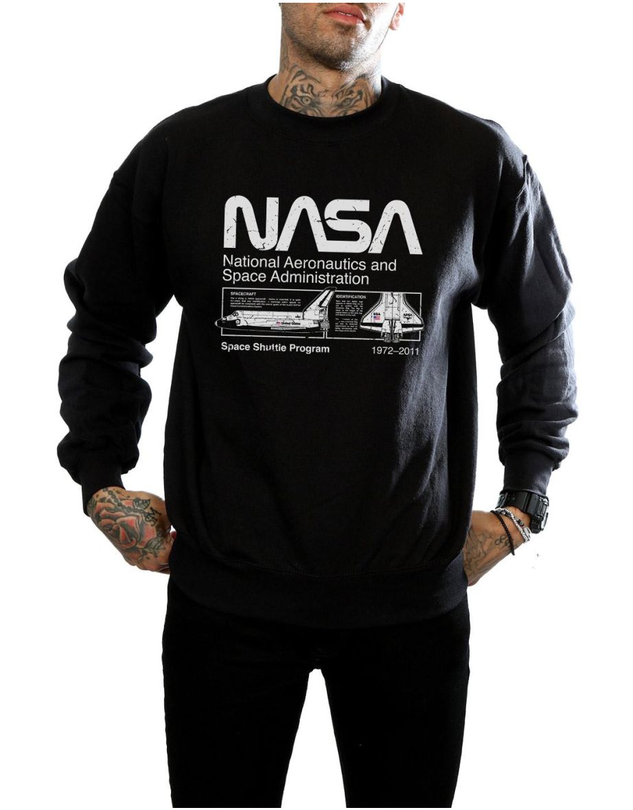 NASA Mens Space Shuttle Sweatshirt - Black - 2