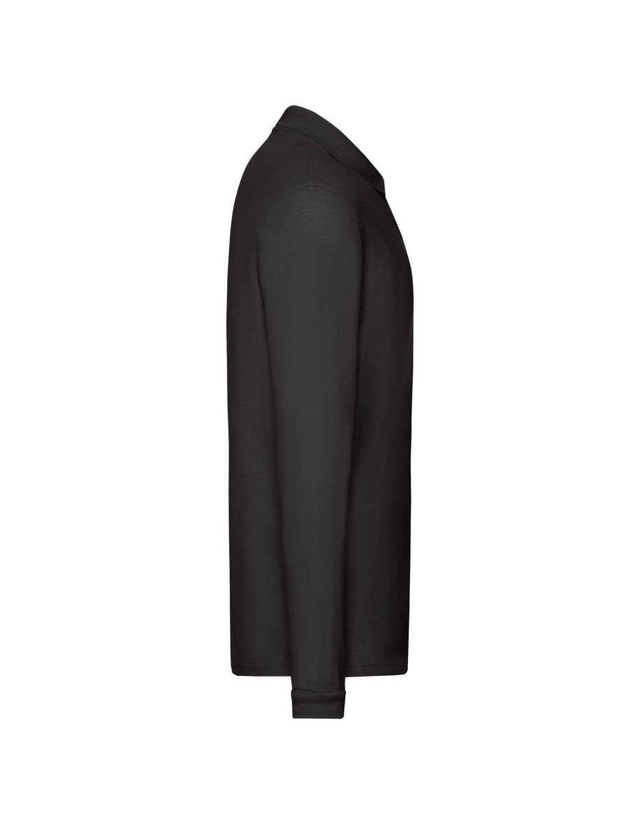 Fruit of the Loom Mens Premium Pique Long-Sleeved Polo Shirt - Black - 2