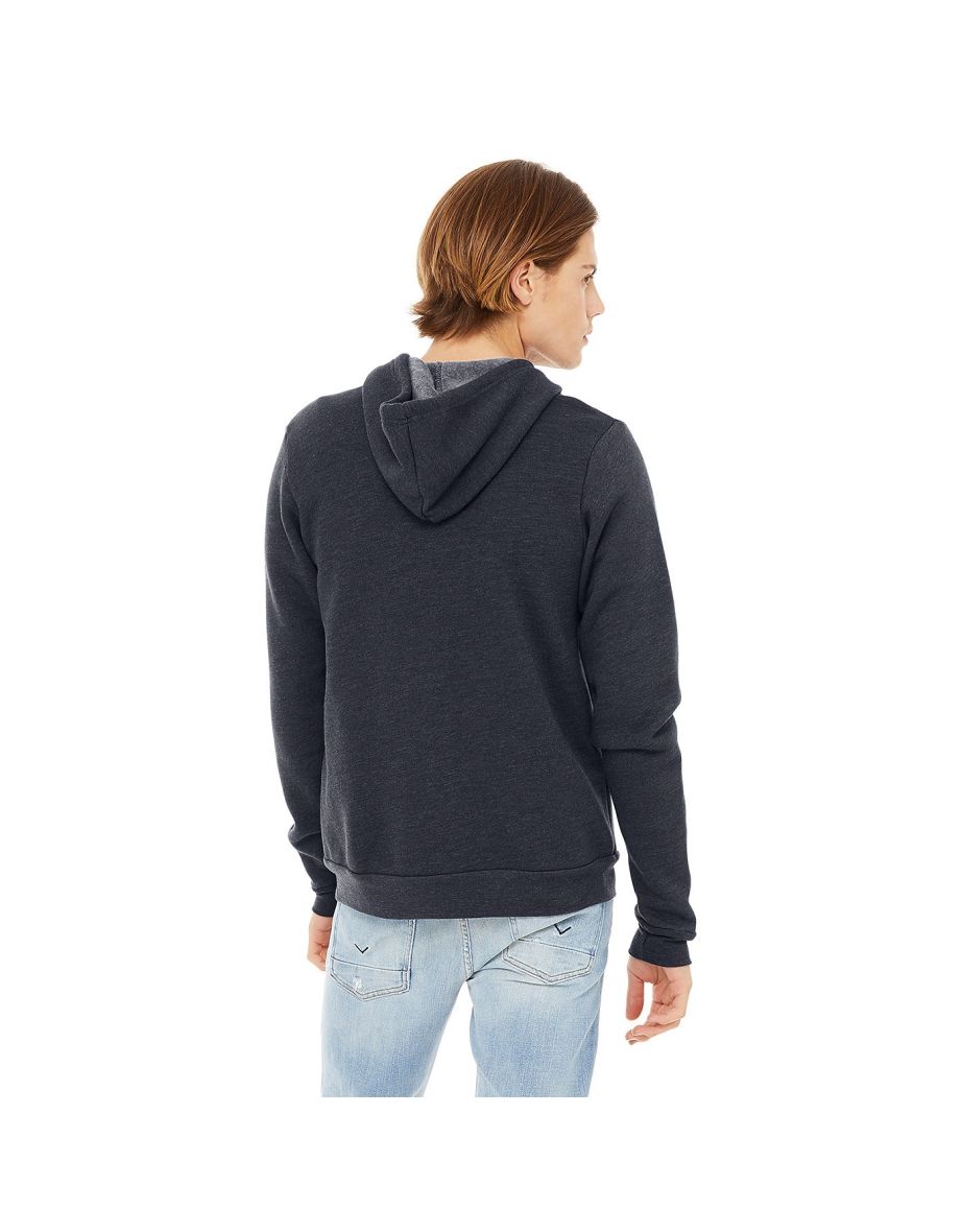 Bella + Canvas Adults Unisex Full Zip Hoodie - Heather Navy - 3