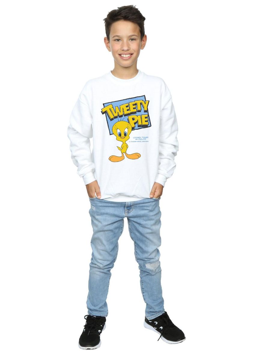 Looney Tunes Boys Classic Tweety Pie Sweatshirt - White - 3