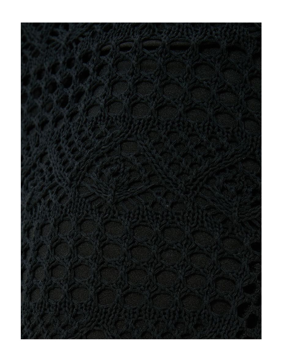 Long Crochet Skirt Side Slit Detailed Lined - 5