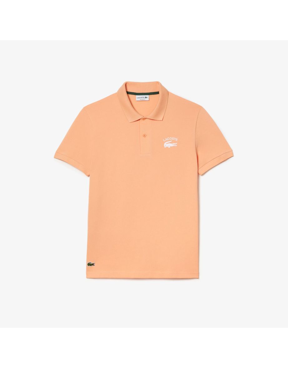 Shop Men s Lacoste Regular Fit Branded Stretch Cotton Polo Shirt in Orange Online in Bahrain VogaCloset