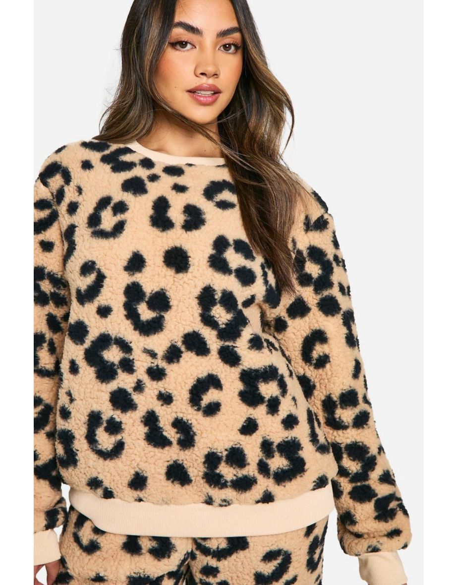 Leopard Jumper And Wide Leg Lounge Set - leopard - 3