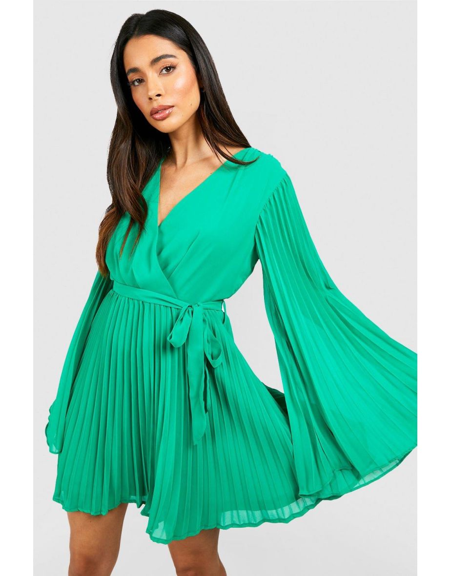 Oasis chiffon pleated skater clearance dress