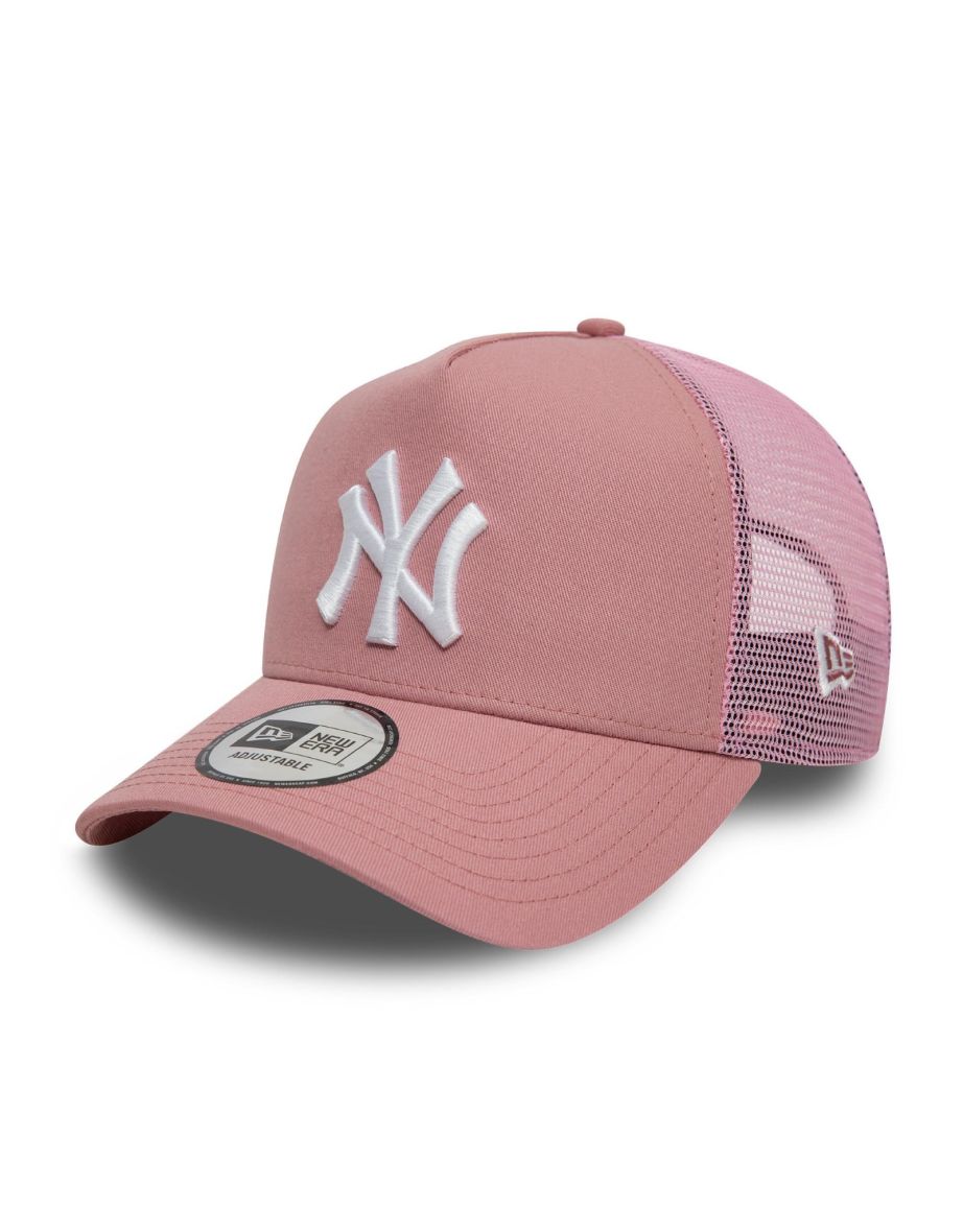 New Era Mens New York Yankees 9FORTY League Essential Trucker Cap - Dark Pink - OSFM