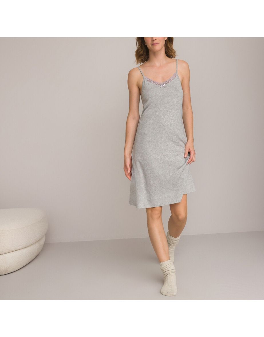 Cotton Mix Nightie with Short Sleeves - 2