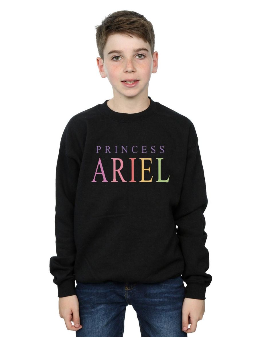 Disney Boys The Little Mermaid Ariel Graphic Sweatshirt - Black