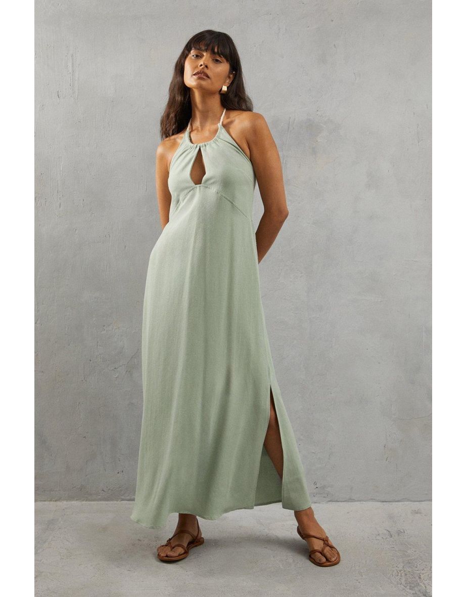Linen Rope Tie Midaxi Sundress
