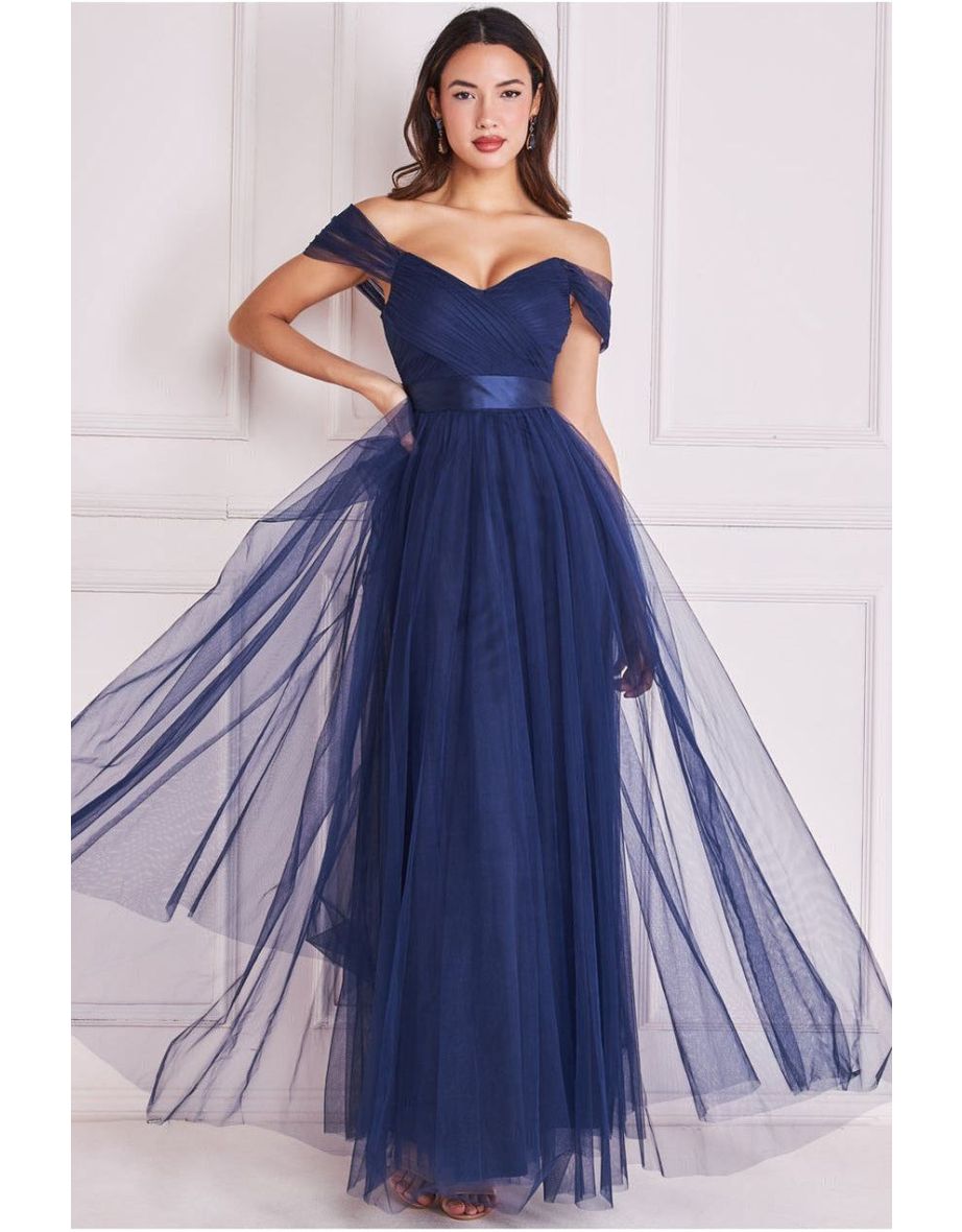Goddiva Off The Shoulder Princess Maxi Dress