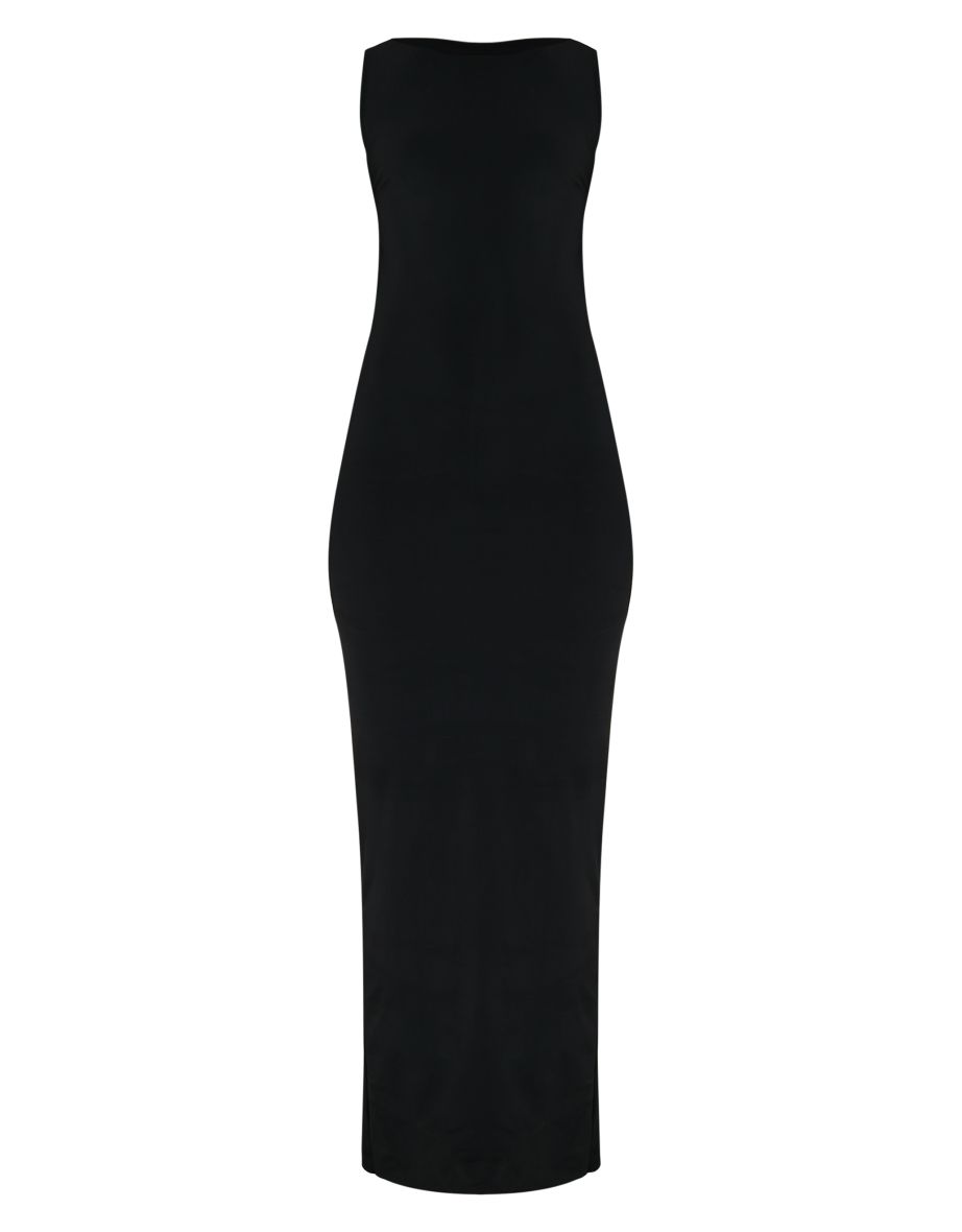 Tall Black Double Layer Twist Cut Out Back Maxi Dress - 4