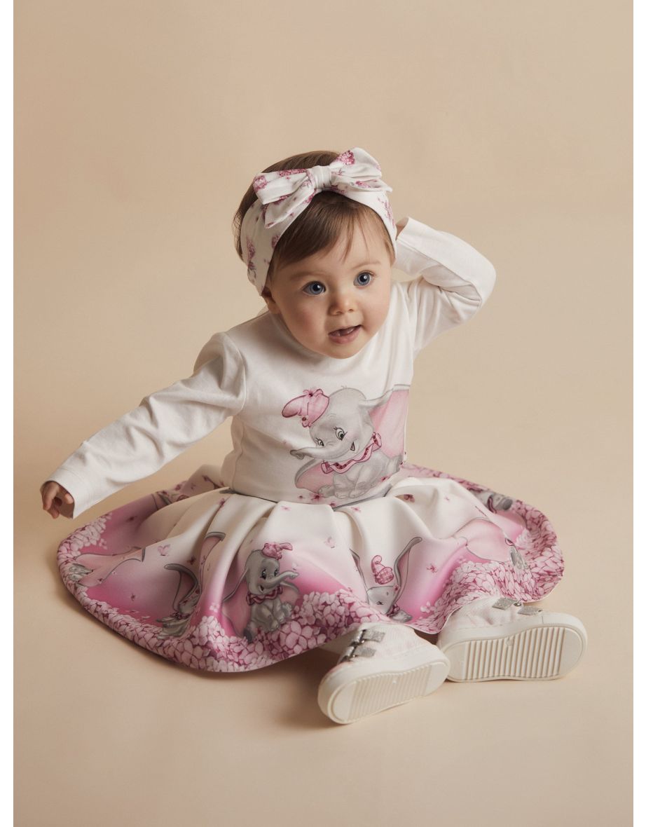 Baby Girls Neoprene Dumbo Skirt in Ivory