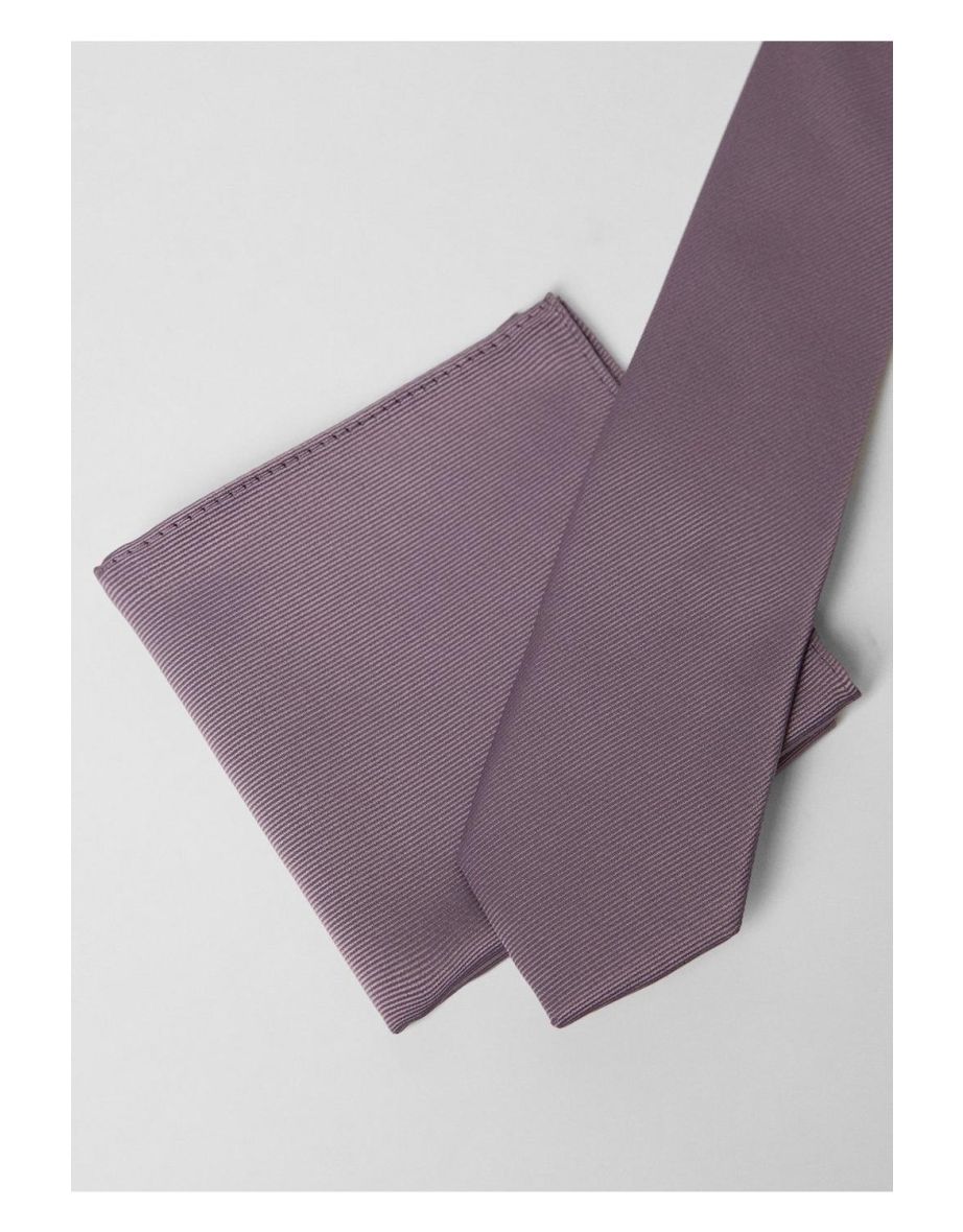 Mauve Tie And Pocket Square - 3