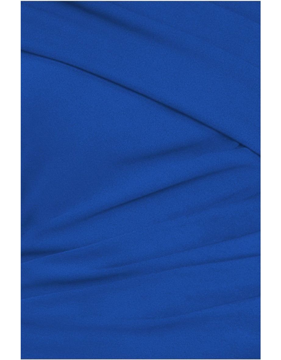 Goddiva One Shoulder Evening Maxi Dress - Royal Blue - 3
