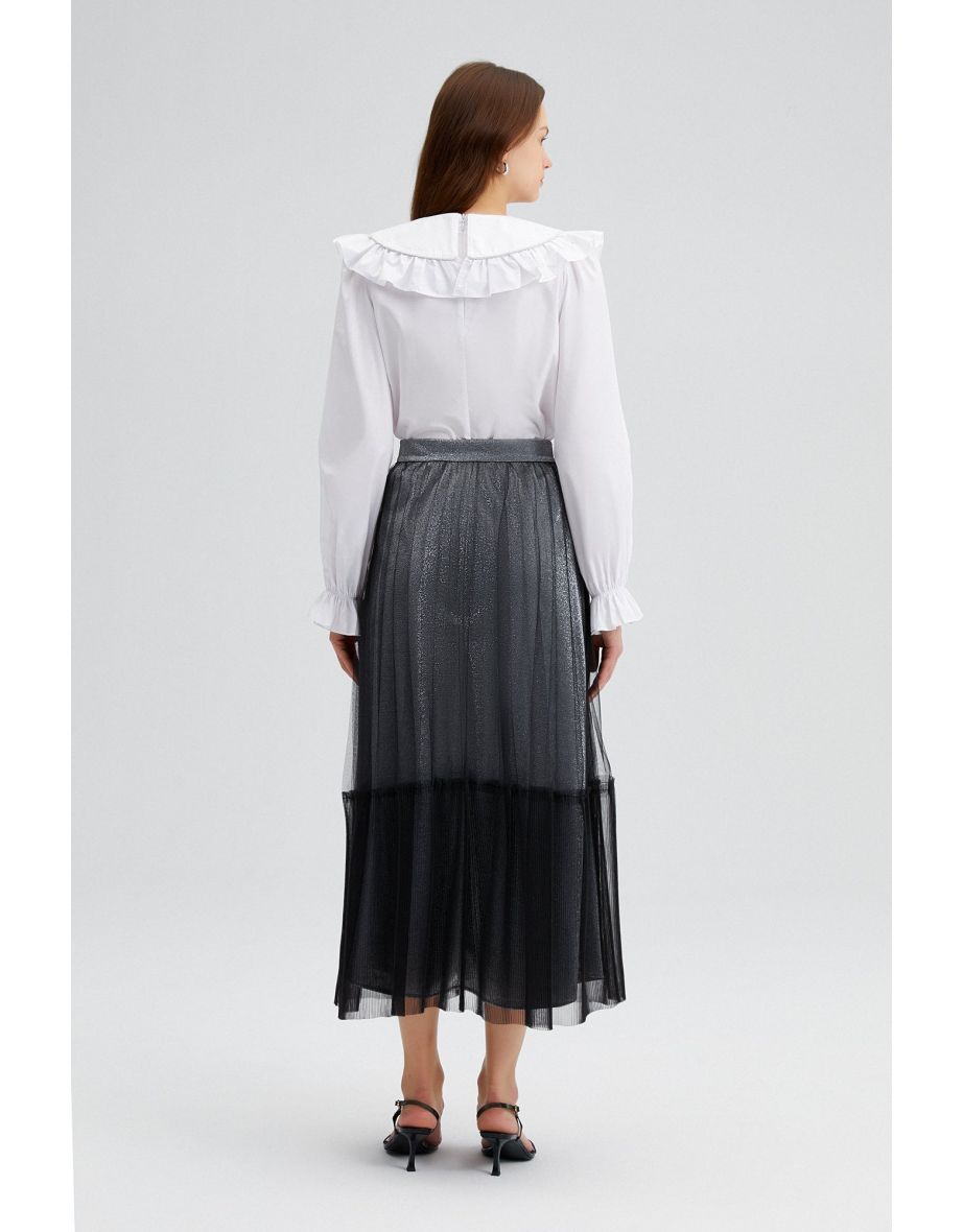 PLEATED TULLE SKIRT - 4